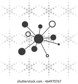 Infographics step by step with radial structure. Flat icon.