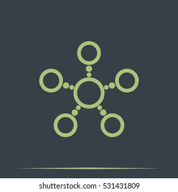 Infographics step by step with radial structure. Flat icon.
