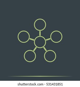 Infographics step by step with radial structure.