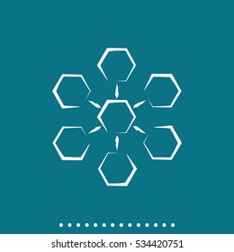 Infographics step by step with radial structure. Flat illustration.