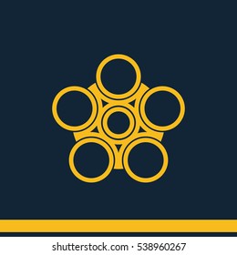 Infographics step by step with radial structure. Flat illustration.
