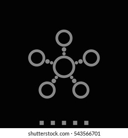 Infographics step by step with radial structure. Flat icon.