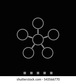 Infographics step by step with radial structure.