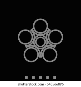 Infographics step by step with radial structure. Flat illustration.