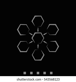 Infographics step by step with radial structure. Flat illustration.