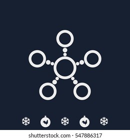 Infographics step by step with radial structure. Flat icon.