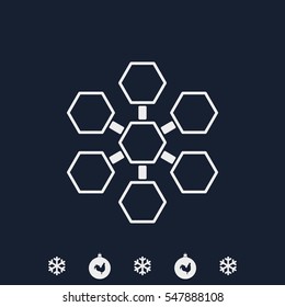 Infographics step by step with radial structure.