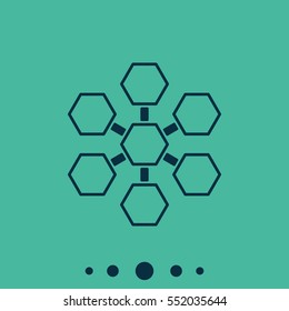 Infographics step by step with radial structure.