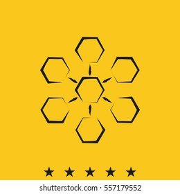 Infographics step by step with radial structure. Flat illustration.