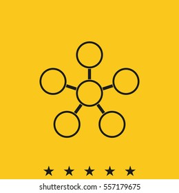 Infographics step by step with radial structure.