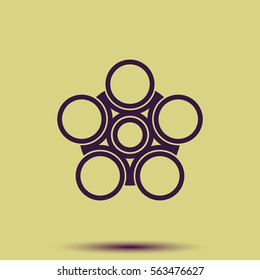 Infographics step by step with radial structure. Flat illustration.