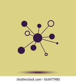 Infographics step by step with radial structure. Flat icon.