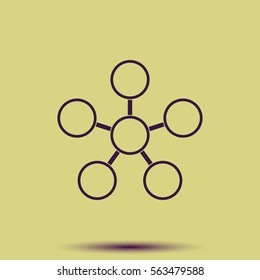 Infographics step by step with radial structure.