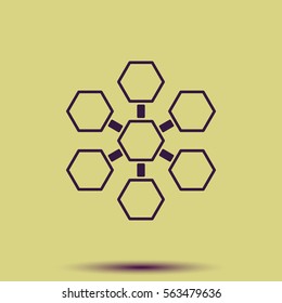 Infographics step by step with radial structure.