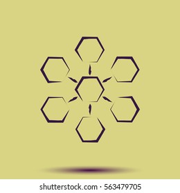 Infographics step by step with radial structure. Flat illustration.