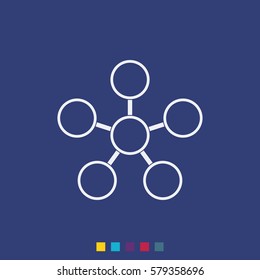 Infographics step by step with radial structure.