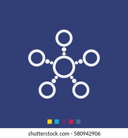 Infographics step by step with radial structure. Flat icon.