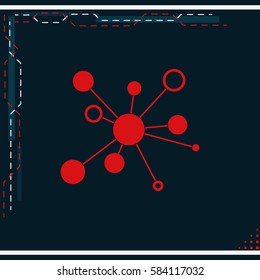 Infographics step by step with radial structure. Flat icon.