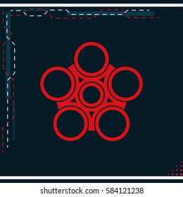 Infographics step by step with radial structure. Flat illustration.