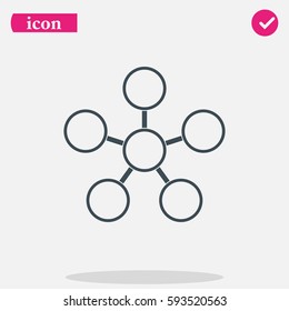 Infographics step by step with radial structure.