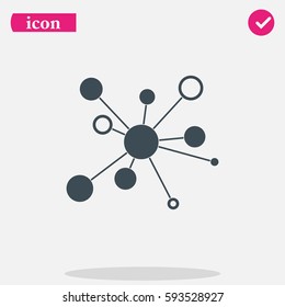 Infographics step by step with radial structure. Flat icon.