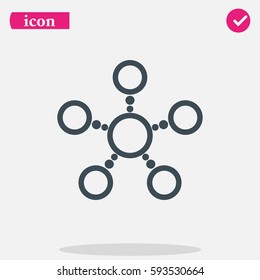 Infographics step by step with radial structure. Flat icon.