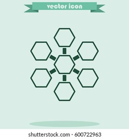 Infographics step by step with radial structure.