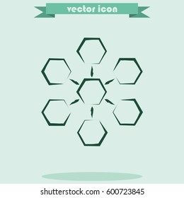 Infographics step by step with radial structure. Flat illustration.