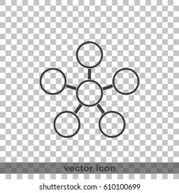 Infographics step by step with radial structure.