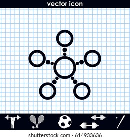 Infographics step by step with radial structure. Flat icon.