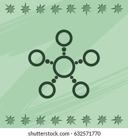 Infographics step by step with radial structure. Flat icon.