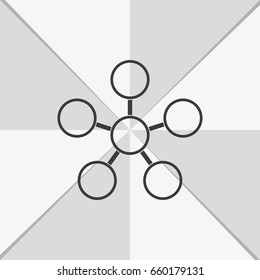 Infographics step by step with radial structure.