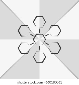 Infographics step by step with radial structure. Flat illustration.