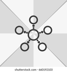 Infographics step by step with radial structure. Flat icon.
