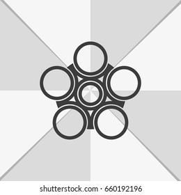 Infographics step by step with radial structure. Flat illustration.