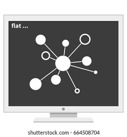 Infographics step by step with radial structure. Flat icon.