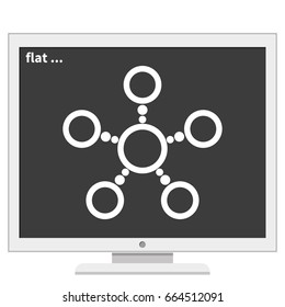 Infographics step by step with radial structure. Flat icon.