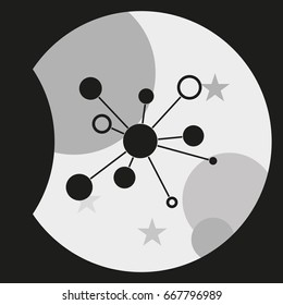 Infographics step by step with radial structure. Flat icon.