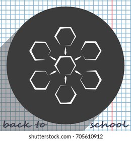 Infographics step by step with radial structure. Flat illustration.