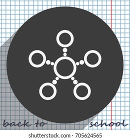 Infographics step by step with radial structure. Flat icon.