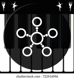 Infographics step by step with radial structure. Flat icon.