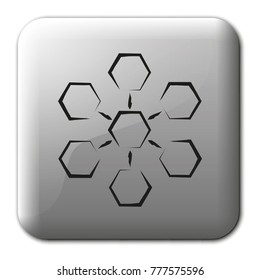 Infographics step by step with radial structure flat vector icon.
