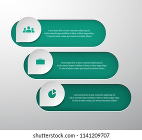 Infographics step by step. Universal abstract element of chart, graph, diagram with 3 steps, options, parts, processes. Vector business template for presentation and training.