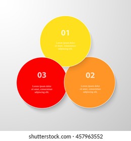 Infographics step by step. Universal abstract element of chart, graph, diagram with 3 steps, options, parts, processes. Vector business template for presentation and training.
