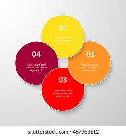 Infographics step by step. Universal abstract element of chart, graph, diagram with 4 steps, options, parts, processes. Vector business template for presentation and training.