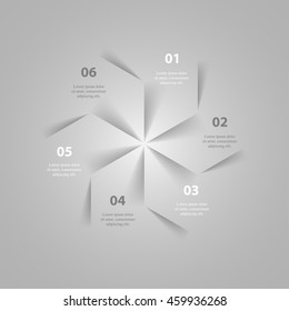 Infographics step by step. Universal abstract element of chart, graph, diagram with 6 steps, options, parts, processes. Vector business template for presentation and training.