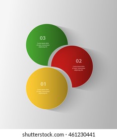 Infographics step by step. Universal abstract element of chart, graph, diagram with 3 steps, options, parts, processes. Vector business template for presentation and training.