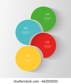 Infographics step by step. Universal abstract element of chart, graph, diagram with 4 steps, options, parts, processes. Vector business template for presentation and training.