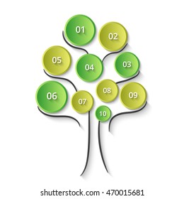 Infographics step by step. Universal abstract element of chart, graph, diagram with 10 steps, options, parts, processes. Vector business template for presentation and training.
