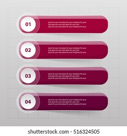 Infographics step by step. Universal abstract element of chart, graph, diagram with 4 steps, options, parts, processes. Vector business template for presentation and training.